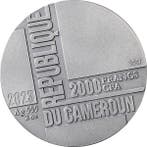 Cameroun. 2000 Francs 2023 Time is Money 2 oz Antique finish
