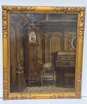 Jules Pittoors (1878 - 1929) - Historisch Vlaams interieur,