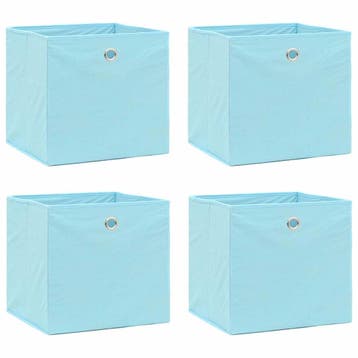 vidaXL Opbergboxen 4 st 28x28x28 cm nonwoven stof babyblauw, Verzenden, Nieuw