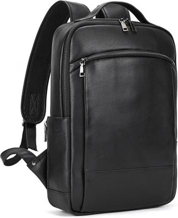 Leren Reisrugzak Zwart | Retour deal | 42% korting, Handtassen en Accessoires, Tassen | Rugtassen, Overige merken, Verzenden, 25 tot 40 cm