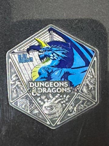 Wereld. Medal Dungeons and Dragons - Blue Dragon - Silver