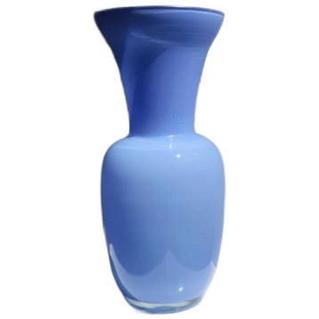 Dodo Vintage Vintage Italienische Opalglas-vase In Blau,, Verzenden