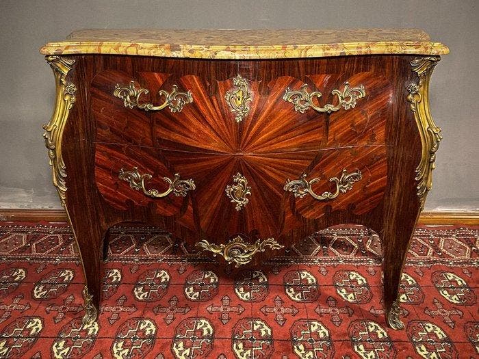 Commode - Bois, Marbre, Bronze, Antiquités & Art, Antiquités | Meubles | Chaises & Canapés
