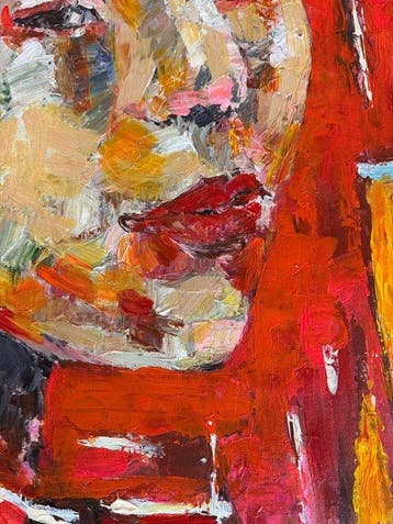 Nguyen Robert (1958) - Regard Intemporel 80 80 cm