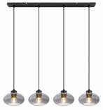 2dekans | Globo - hanglamp - Shaun - zwart - glas smoke glas, Ophalen of Verzenden, Nieuw
