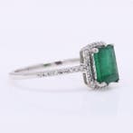 Zonder minimumprijs - Ring Platina - 1.23ct. tw. Smaragd -, Nieuw