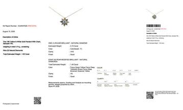 Ketting met hanger - 18 karaat Geel goud, Witgoud - 1.55ct.