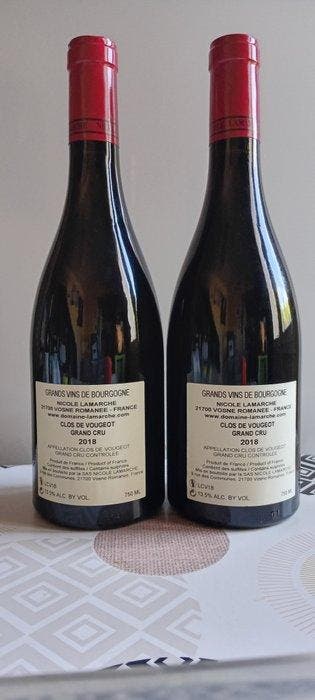 2018 Nicole Lamarche - Clos Vougeot Grand Cru - 2 Flessen