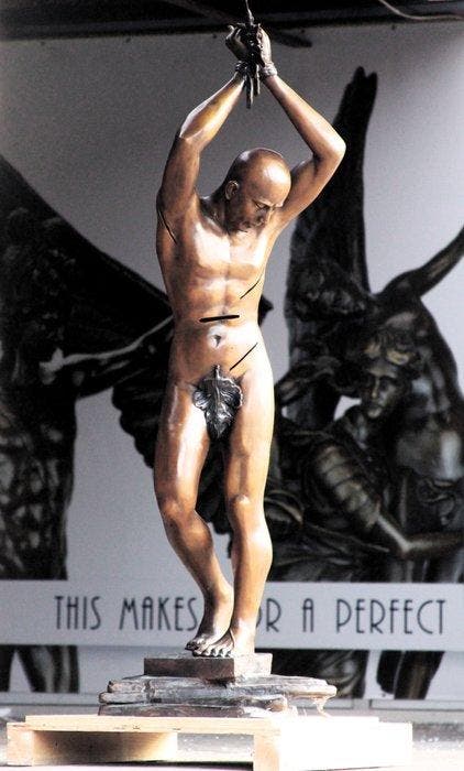 sculptuur, Brons slavernij standbeeld 1.97 cm - 1.97 cm -, Antiek en Kunst, Kunst | Designobjecten