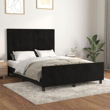 vidaXL Bedframe zonder matras 140x200 cm fluweel zwart, Verzenden, Nieuw