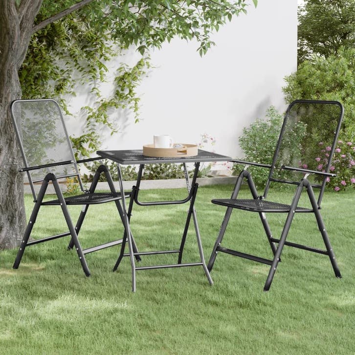 vidaXL Tuintafel 60x60x72 cm metaalgaas antracietkleurig, Tuin en Terras, Tuintafels, Nieuw, Verzenden