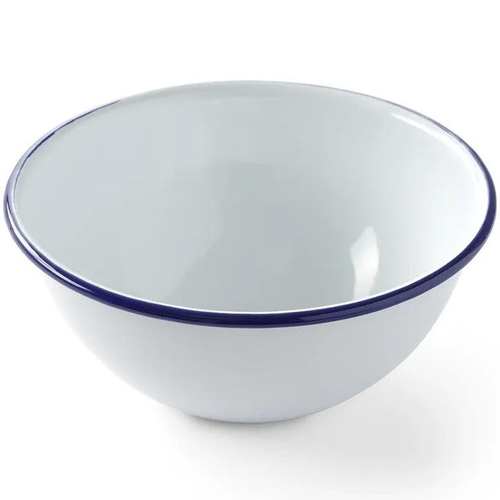Saladeschaal | Geëmailleerd Staal | Wit/Blauw | 92cl | Per, Articles professionnels, Horeca | Équipement de cuisine, Envoi