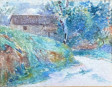 Joseph Lamberton (1867-1943) - Paysage - LAllée bucolique, Antiek en Kunst