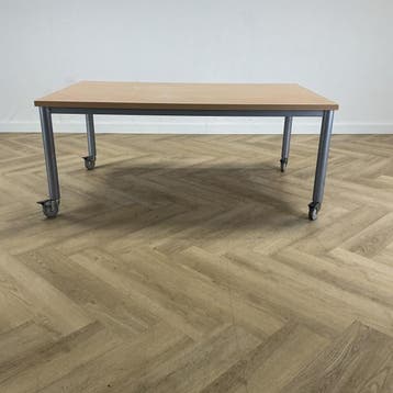 Klassehout verrijdbare schooltafel (hxbxd) 58x140x92 cm,, Maison & Meubles, Pièces pour table