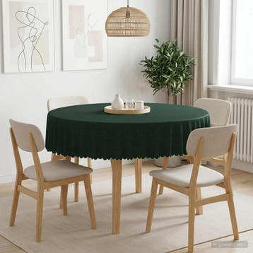 vidaXL Tafelkleed 5 st Rond Donkergroen Ø 140 cm, Verzenden, Nieuw