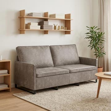 vidaXL 3-zits sofa Lichtgrijs 190 x 81 x 82 cm Kunstsuède, Verzenden