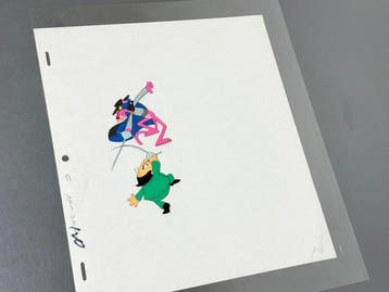 Friz Freleng - Originele animatiecel en tekening van de Pink, Nieuw in verpakking