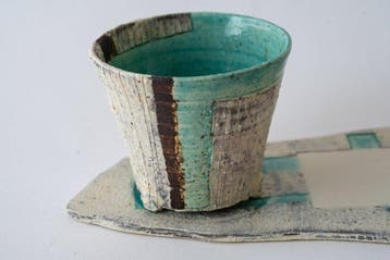 Horikawa Takanobu - Theekopje - keramiek - Set van Japanse, Antiquités & Art