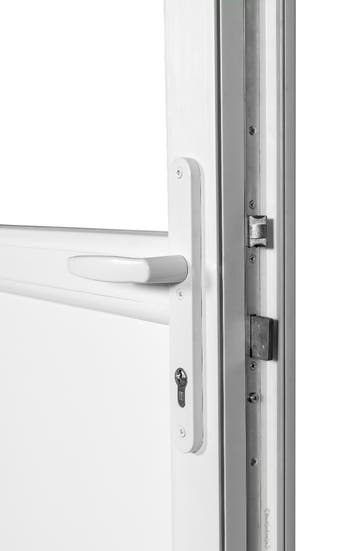 PVC Deur 1/2 glas Basic b85xh185 cm wit R, Ophalen of Verzenden, Buitendeur