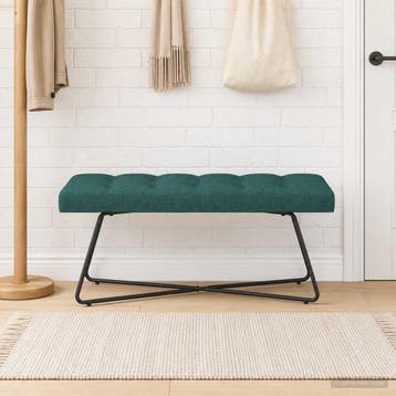 vidaXL Bank met knopen tufting Donkergroen 110 x 40 x 46 cm, Verzenden