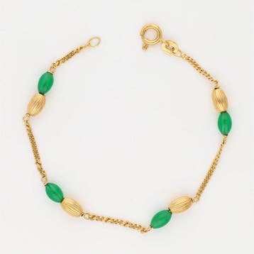 Bracelet - 18 carats Or jaune - émeraude