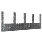 vidaXL Schanskorf U-vormig met 5 palen 500x20x200 cm ijzer, Verzenden
