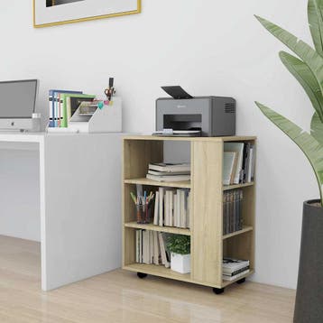 vidaXL Rolkast 60x35x75 cm bewerkt hout sonoma eikenkleurig, Huis en Inrichting, Verzenden, Nieuw