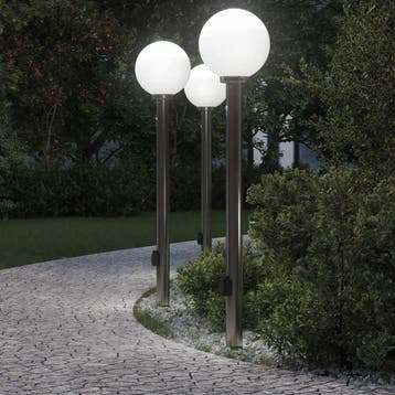 vidaXL Bolderverlichting met sensor en stopcontact 3 stuks, Verzenden, Nieuw