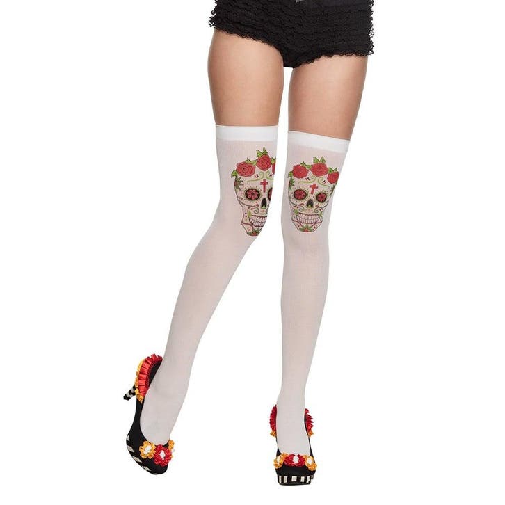 Halloween Kousen Calavera, Hobby en Vrije tijd, Feestartikelen, Nieuw, Verzenden