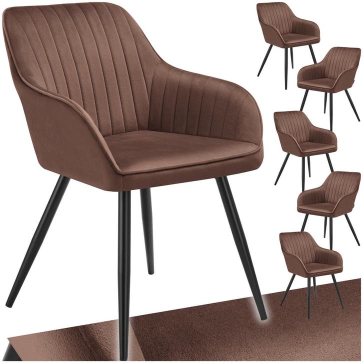 Stoel Marilyn, fluweeloptiek, gestikt, Maison & Meubles, Chaises, Envoi