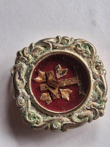 Relikwie - Legering, Hout, Verguld, Verzilverd, Papier,