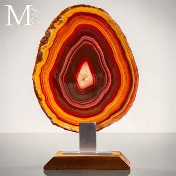 Agate de qualité premium - Tranche de cornaline - Base en