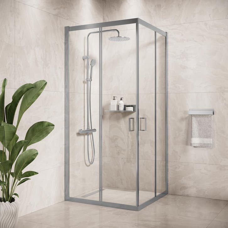 Douchecabine Dakota 80 x 80 x 190 cm Chroom, Doe-het-zelf en Bouw, Sanitair, Nieuw, Verzenden