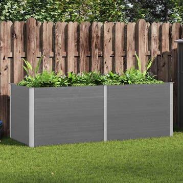 vidaXL Plantenbak verhoogd 250x100x91 cm HKC grijs, Verzenden, Nieuw