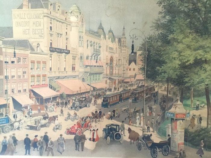 J.B Wolters , Groningen den Haag - Oude schoolplaat, Boeken, Atlassen en Landkaarten