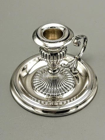 PORTACANDELE IN ARGENTO 800 - FIRENZE ANNI 70 - Kandelaar -