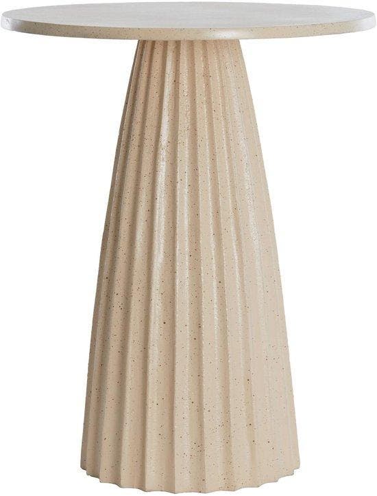 2dekans | Light & Living Bijzettafel Veglia - Zand - Ø45cm -, Huis en Inrichting, Tafels | Bijzettafels, Ophalen of Verzenden