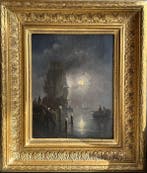 Jan Kuijpers (1819-1892) - Nachtelijke Redding op Zee ‘1860, Antiek en Kunst