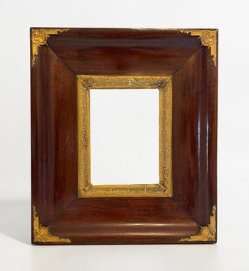 Lijst - Hout - gegraveerde vergulde messing