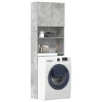 vidaXL Wasmachinekast 64x24x190 cm bewerkt hout betongrijs, Verzenden, Nieuw