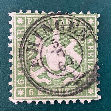 Württemberg 1862 - 6 Kreuzer écusson héraldique - Michel 23
