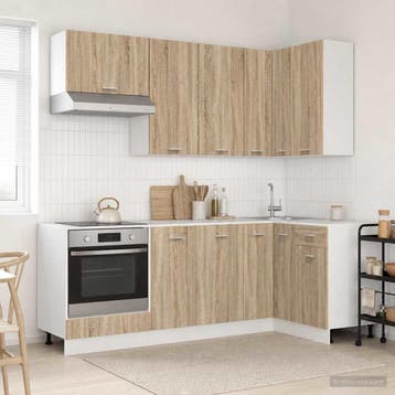 vidaXL Keukenblok LYON 8 st Sonoma Eiken Bewerkt hout, Verzenden, Nieuw
