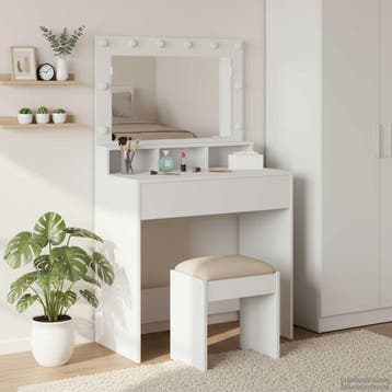 vidaXL Kaptafel Wit 78,5 x 41 x 135 cm Bewerkt hout, Verzenden
