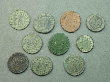 Ancient Roman Bronze Ten Roman Bronze Coins – Collection of