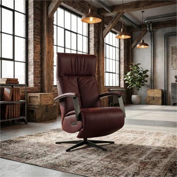 Leren relaxfauteuil met hartbalans Pure - Toledo Bordeaux, Ophalen of Verzenden
