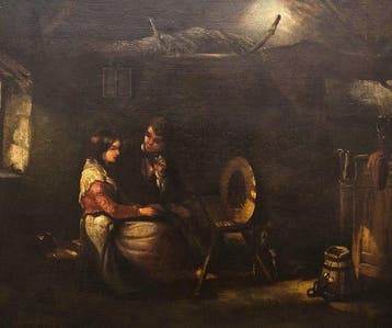 European School (XVIII) - Interior Courtship Scene, Antiek en Kunst