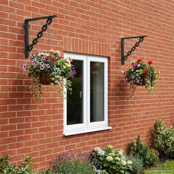 vidaXL Wandplankbeugels 2 st Zwart 14,5 x 14,5 x 3 cm Staal, Verzenden, Nieuw