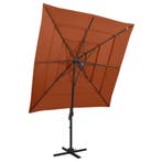 vidaXL Parasol 4-laags met aluminium paal 250x250 cm, Verzenden
