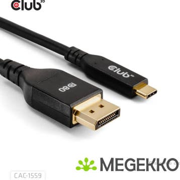 CLUB3D USB Type-C Cable to DP 2.1 Bi-Directional VESA DP80, Verzenden