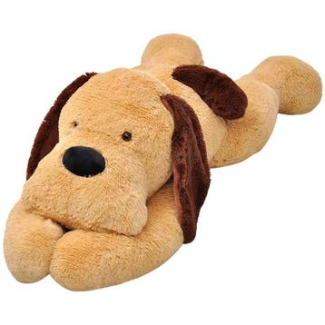 vidaXL Knuffelbeest hond 80 cm pluche bruin, Verzenden, Nieuw